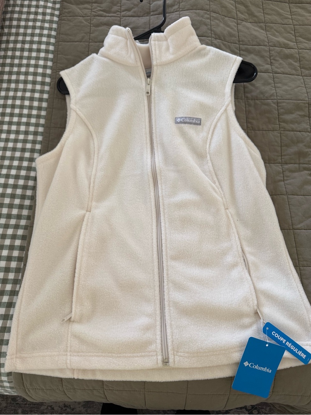Columbia Women's Cream/Off-White Fleece Vest - Zip Front